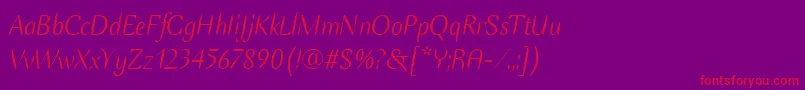 EllipseItcTtItalic Font – Red Fonts on Purple Background