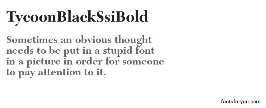 Review of the TycoonBlackSsiBold Font