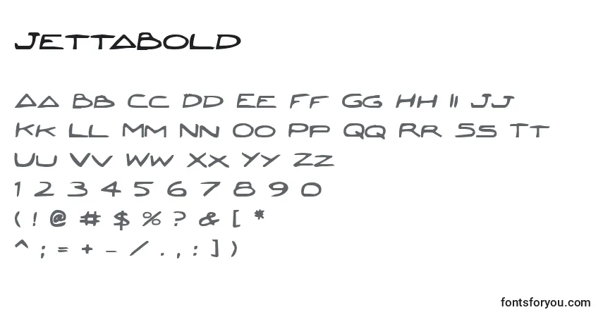 Шрифт JettaBold – алфавит, цифры, специальные символы
