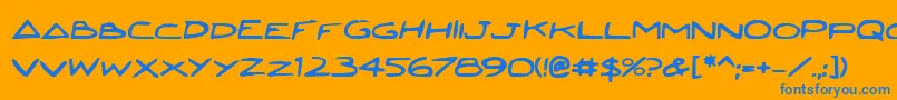 JettaBold-Schriftart – Blaue Schriften auf orangefarbenem Hintergrund