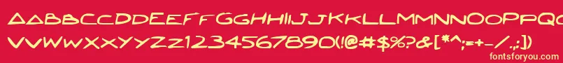 JettaBold Font – Yellow Fonts on Red Background