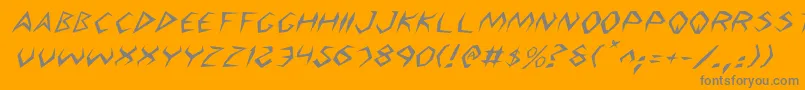 ArgosyItalic-Schriftart – Graue Schriften auf orangefarbenem Hintergrund