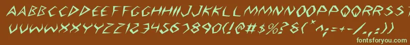 ArgosyItalic-fontti – vihreät fontit ruskealla taustalla
