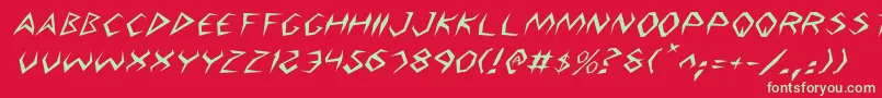 ArgosyItalic Font – Green Fonts on Red Background