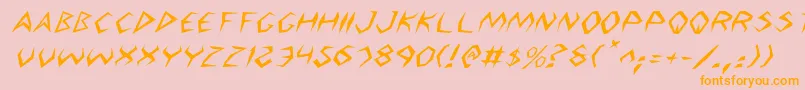 ArgosyItalic-Schriftart – Orangefarbene Schriften auf rosa Hintergrund