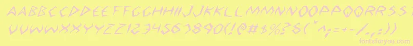 Шрифт ArgosyItalic – розовые шрифты на жёлтом фоне