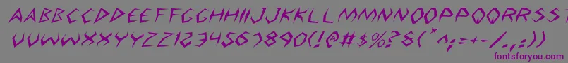 フォントArgosyItalic – 紫色のフォント、灰色の背景