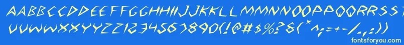 Police ArgosyItalic – polices jaunes sur fond bleu