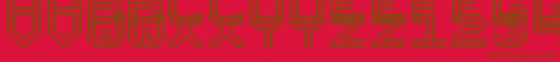 PfUniformPro Font – Brown Fonts on Red Background