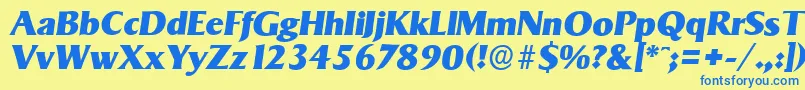 SigvarserialHeavyItalic Font – Blue Fonts on Yellow Background