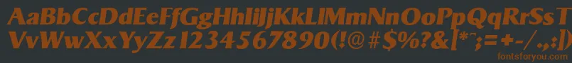 SigvarserialHeavyItalic Font – Brown Fonts on Black Background