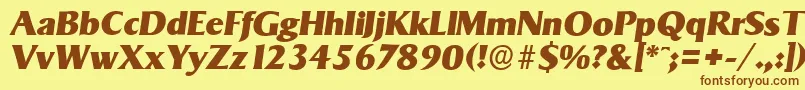 SigvarserialHeavyItalic Font – Brown Fonts on Yellow Background