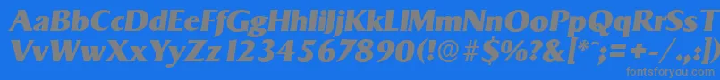 Czcionka SigvarserialHeavyItalic – szare czcionki na niebieskim tle