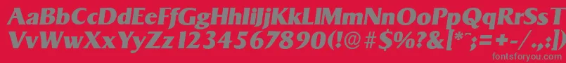 SigvarserialHeavyItalic Font – Gray Fonts on Red Background