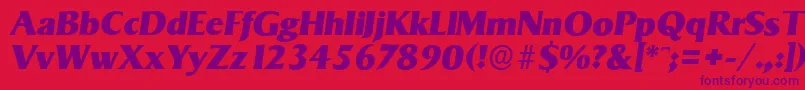 SigvarserialHeavyItalic Font – Purple Fonts on Red Background