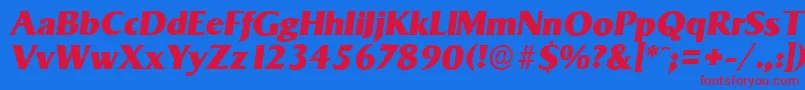 SigvarserialHeavyItalic Font – Red Fonts on Blue Background
