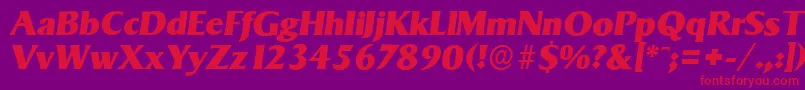 SigvarserialHeavyItalic Font – Red Fonts on Purple Background