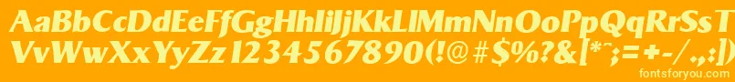 SigvarserialHeavyItalic Font – Yellow Fonts on Orange Background