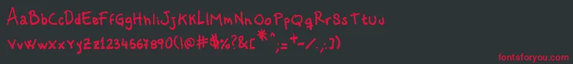 VastorgaBold Font – Red Fonts on Black Background
