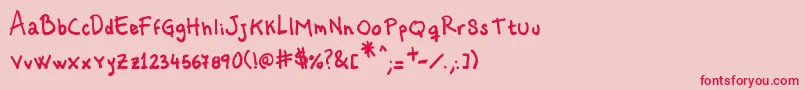 VastorgaBold Font – Red Fonts on Pink Background