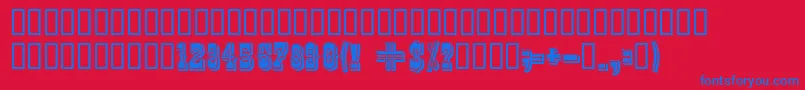 ChibolaShaded-Schriftart – Blaue Schriften auf rotem Hintergrund