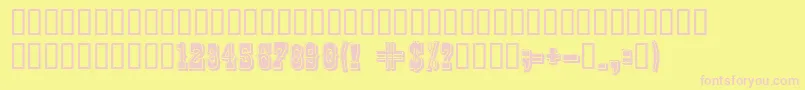 ChibolaShaded-fontti – vaaleanpunaiset fontit keltaisella taustalla