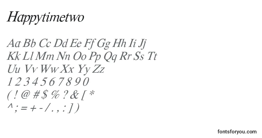 A fonte Happytimetwo – alfabeto, números, caracteres especiais