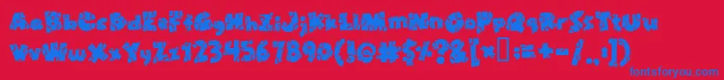 Brokentoys Font – Blue Fonts on Red Background