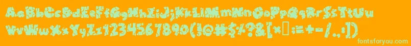 Brokentoys Font – Green Fonts on Orange Background