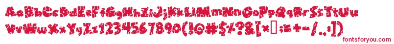 Brokentoys Font – Red Fonts on White Background