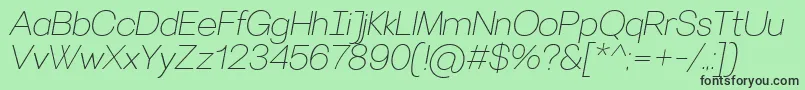 VillerayThinitalic Font – Black Fonts on Green Background