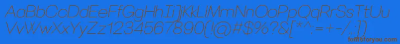 VillerayThinitalic Font – Brown Fonts on Blue Background