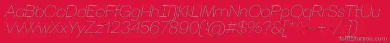 VillerayThinitalic Font – Gray Fonts on Red Background