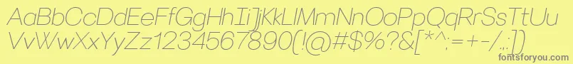 VillerayThinitalic Font – Gray Fonts on Yellow Background