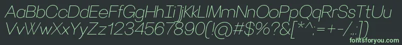 VillerayThinitalic Font – Green Fonts on Black Background