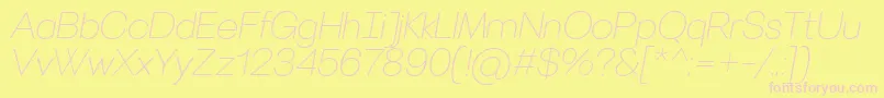 VillerayThinitalic Font – Pink Fonts on Yellow Background