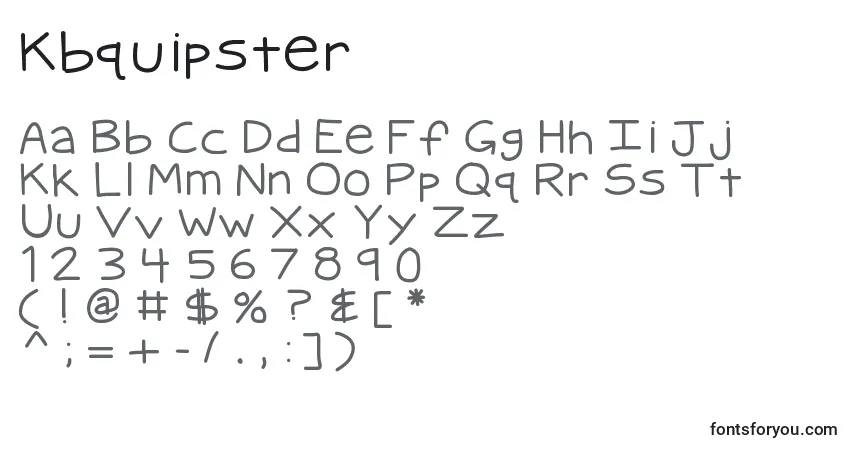 A fonte Kbquipster – alfabeto, números, caracteres especiais