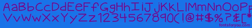 Kbquipster Font – Purple Fonts on Blue Background