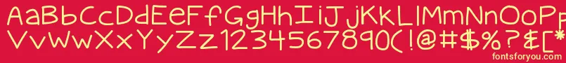 Kbquipster Font – Yellow Fonts on Red Background