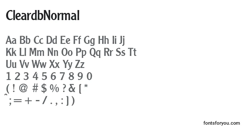 A fonte CleardbNormal – alfabeto, números, caracteres especiais