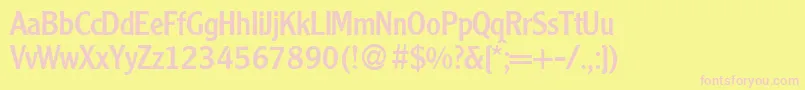 CleardbNormal Font – Pink Fonts on Yellow Background