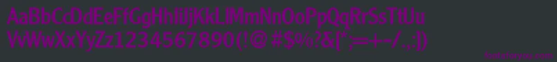 Fonte CleardbNormal – fontes roxas em um fundo preto