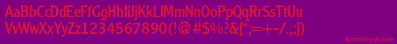 CleardbNormal Font – Red Fonts on Purple Background