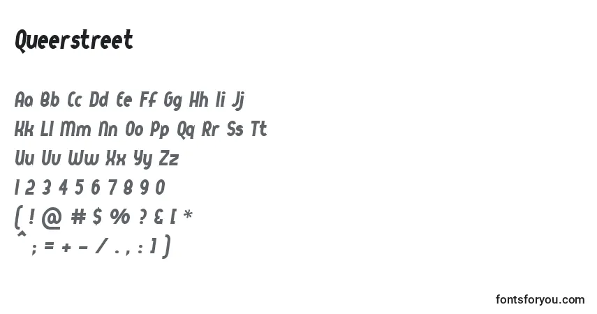 Fuente Queerstreet - alfabeto, números, caracteres especiales