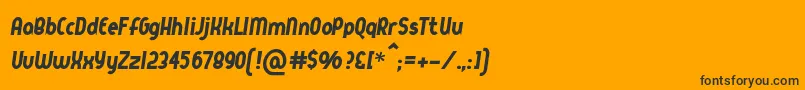 Queerstreet-fontti – mustat fontit oranssilla taustalla