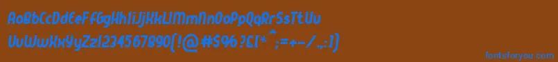 Queerstreetフォントについての詳細 フォントQueerstreet – 茶色の背景に青い文字