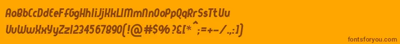 Queerstreet-Schriftart – Braune Schriften auf orangefarbenem Hintergrund