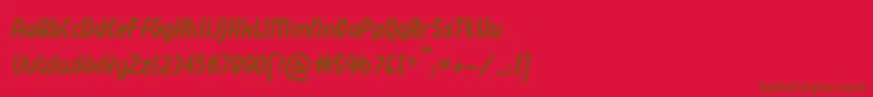 フォントQueerstreet – 赤い背景に茶色の文字