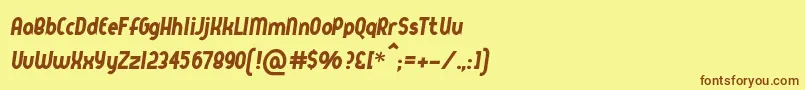 Queerstreet Font – Brown Fonts on Yellow Background