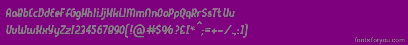 Queerstreet-fontti – harmaat kirjasimet violetilla taustalla